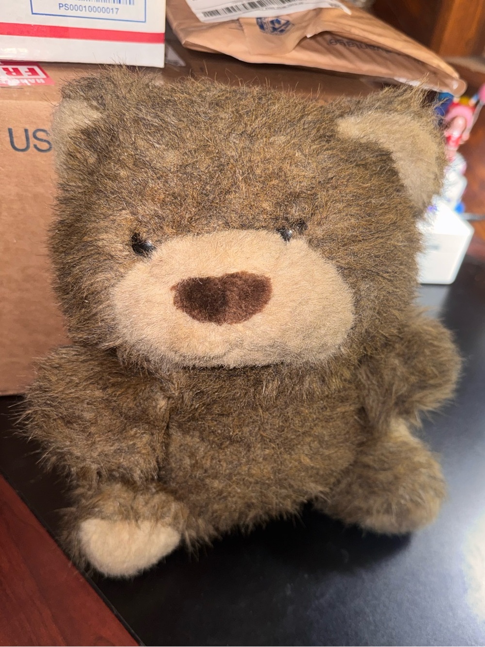 VTG 1980s Wallace Berrie 9”Brown Furry Teddy Bear Plush Made in Korea